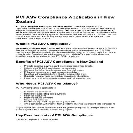 PCI ASV Compliance Application in New Zealand.docx