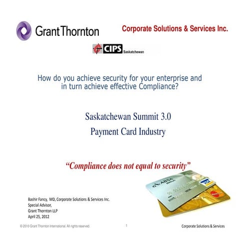 Sask 3.0 Summit  Pci dss presentation   Bashir Fancy