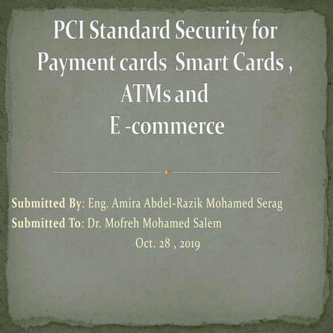 PCI,Smart Card,ATM and E-commerce