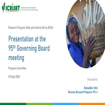 Presentation at the 95th Governing Board meeting (Program Committee) By Resea...