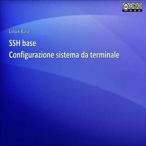  SSH base - Configurazione di sistema da terminale