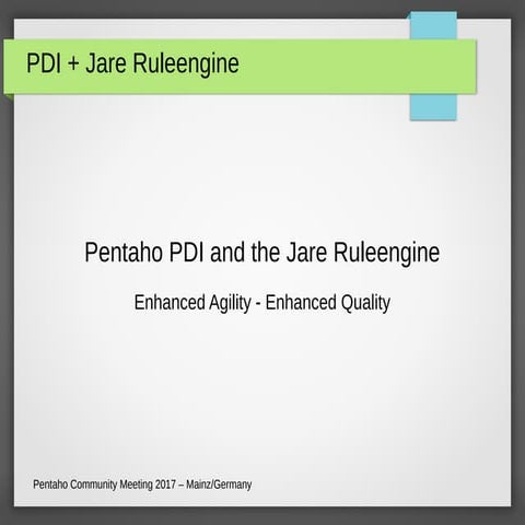 Pentaho PDI and the Jare Ruleengine