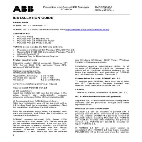 Pcm600 v2.5 installation guide
