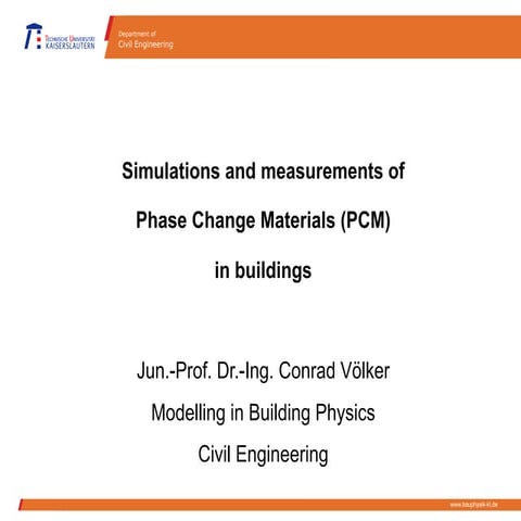 APPLICATION OF PCM IN CONSTRUCTION OF BUILDINGS | PPTX