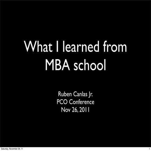 PCO: On Management, Leadership and Strategic Thinking