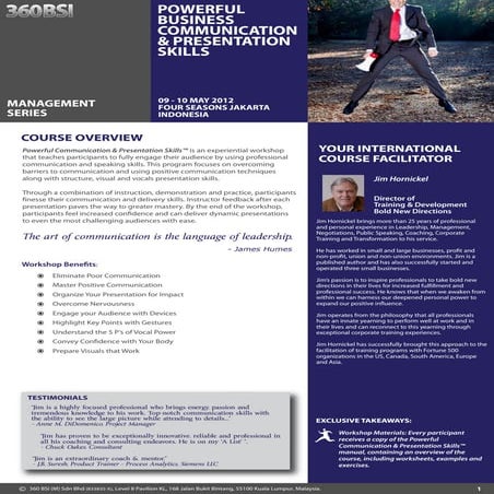 Powerful Business Communication & Presentation Skills, 09 - 10 May 2012 Jakar...