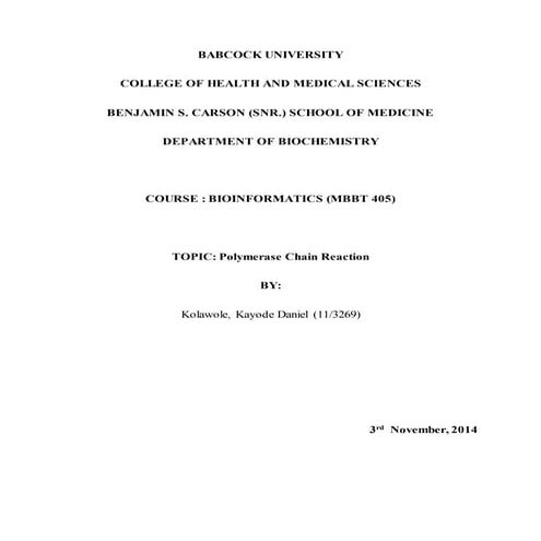 Polymerase Chain Reaction