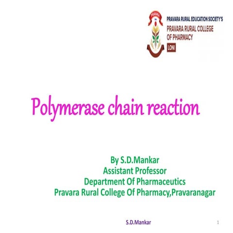 Polymerase Chain Reaction, PCR-139, Definition, Principle, Types and applicat...