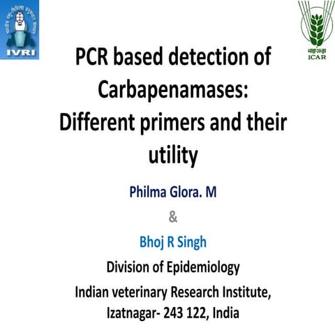PCR based Detection of Carbapenamases: Different primers and their utility