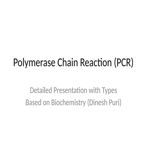 Comprehensive Overview of Polymerase Chain Reaction (PCR) Technique in ...