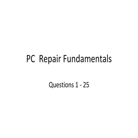 Pc Repair Fundamentals April | PPT | Operating Systems | Computer ...