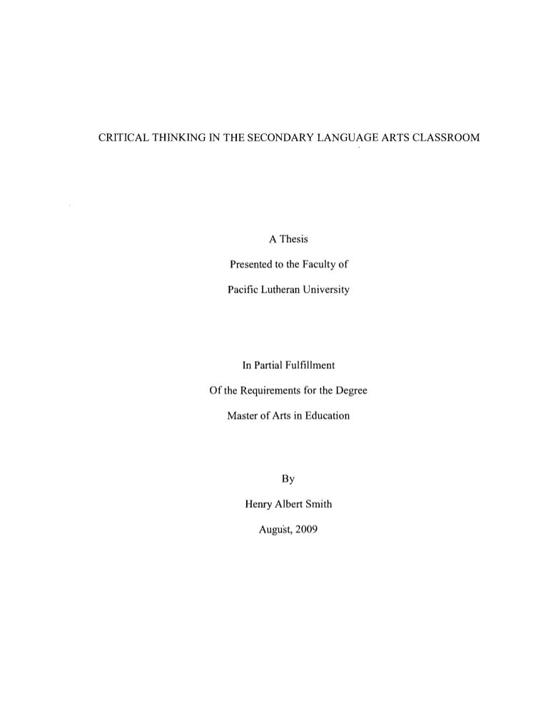 Thesis based on literature by hillis