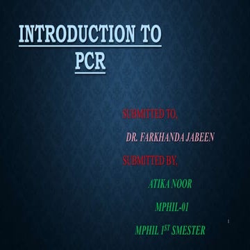 PCR Introduction