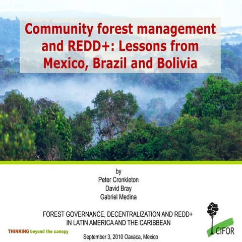 REDD+ Benefit Sharing Mechanism (BSM): Lessons from Community Forestry ...