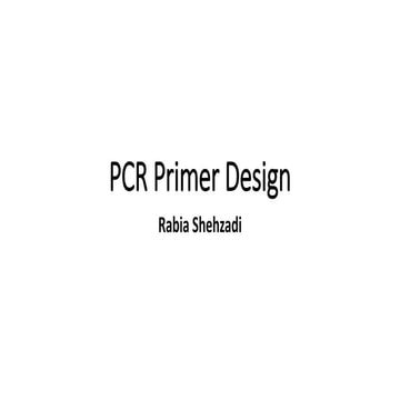 Pcr primer design