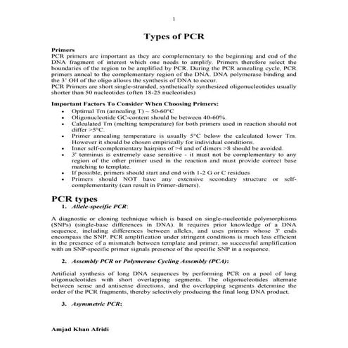 PCR and Its Types