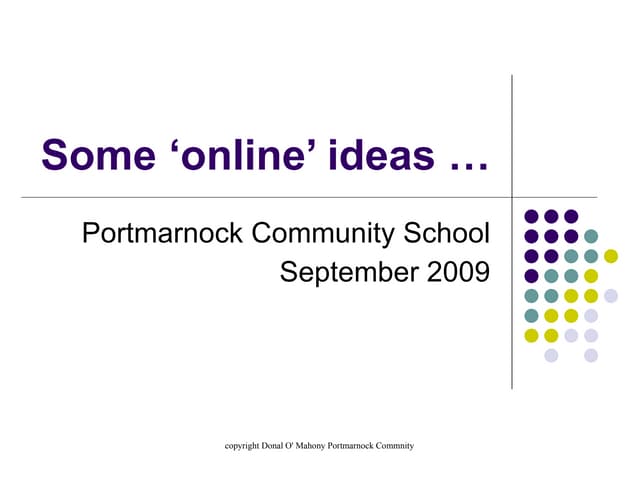 eLearning in an Irish Secondary School