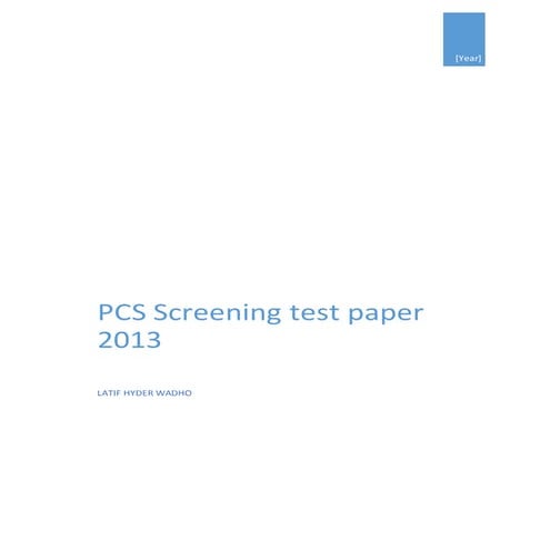 SPSC CCE 2013 Pcs screening test