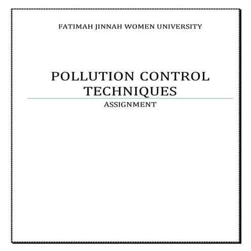 Pollution Control Techniques