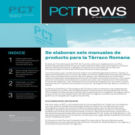 'PCTnews', la actualidad del PCT de Turismo y Ocio del verano 2011