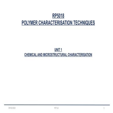 polymer characterization process with polymer identification | PPTX