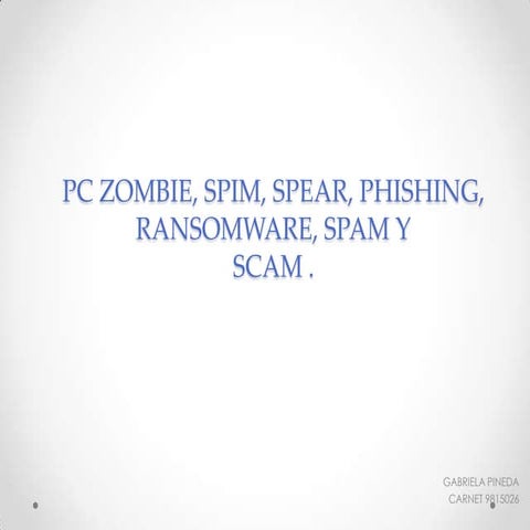 Pc zombie, spim, spear, phishing, ransomware, spam, scam | PPTX