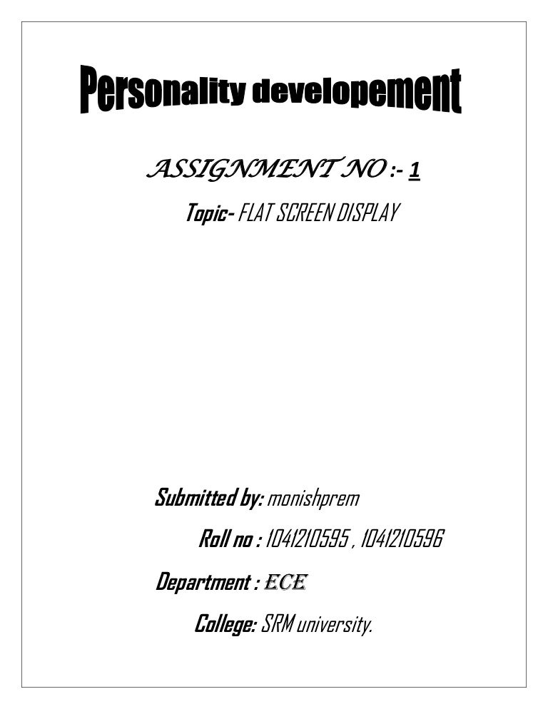pd front page assignment front page