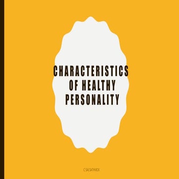Characteristics of healthy personality