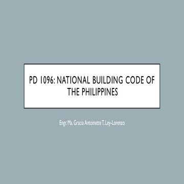 Comprehensive Overview of PD 1096: National Building Code of the ...