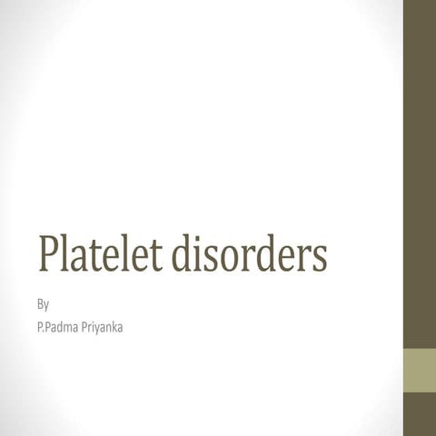 Quantitative platelet disorders