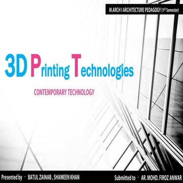 3DPrinting Technologies