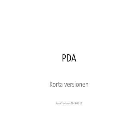 PDA för BTH