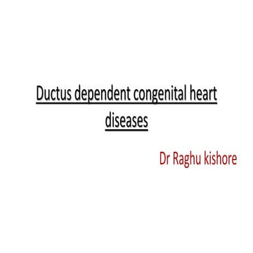Ductus dependent circulation