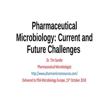 Pharmaceutical Microbiology: Current and Future Challenges 