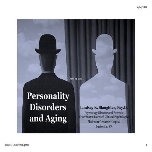 Personality Disorders and Aging