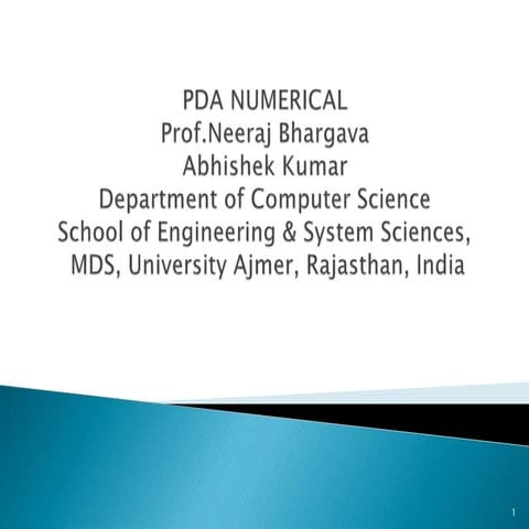 Pda numerical