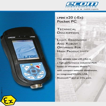 Ecom i.roc 520 PDA Pocket PC - Hazardous Area (Zone 2 ) & Intrinsically Safe