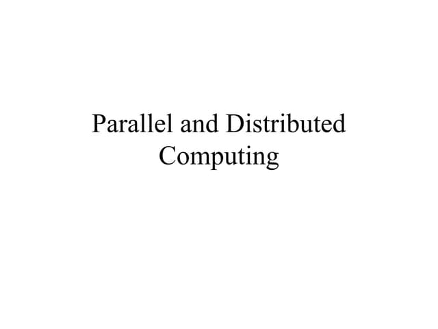 Parrel distributor computing Lecture .pptx
