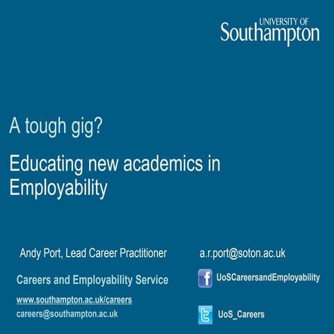 PDD 2019   Educating new academics in employability - Andy Port