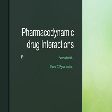 Pharmacodynamic drug interactions
