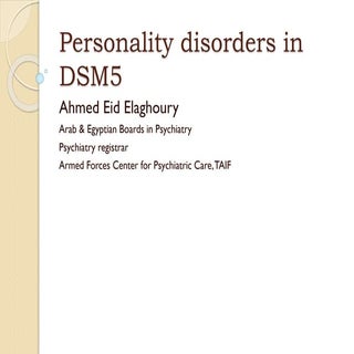 Personality disorders in DSM5