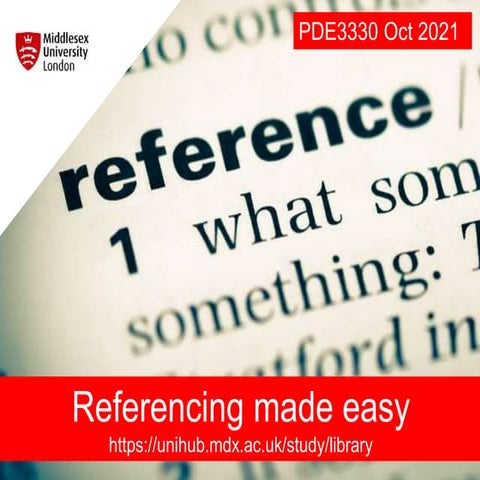 PDE3330 Referencing workshop Oct 2021