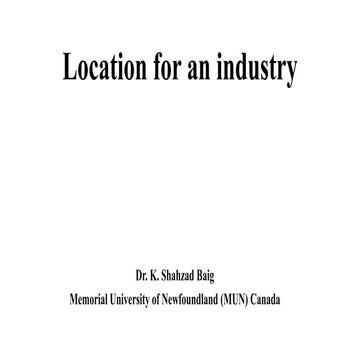 Location of an industry