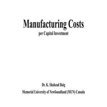 Manufacturing Costs 
