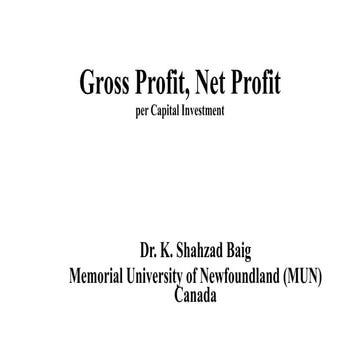Gross Profit, Net Profit