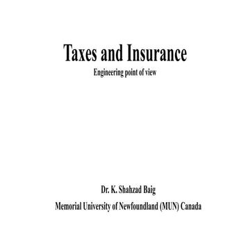 Taxes and InsuranceEngineering point of view