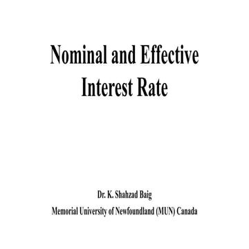 Nominal and Effective Interest Rate
