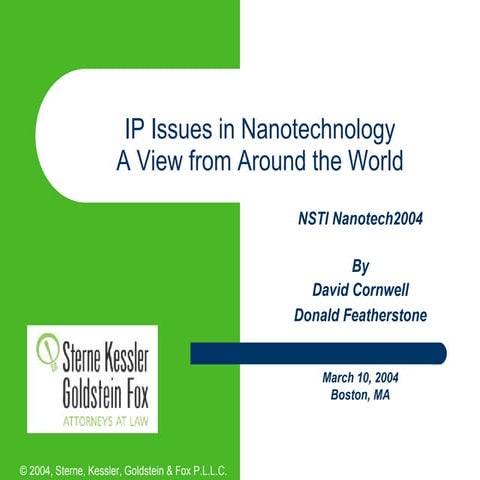 SKGF_Presentation_IP Issues in Nanotechnology - A View from Around the World_...