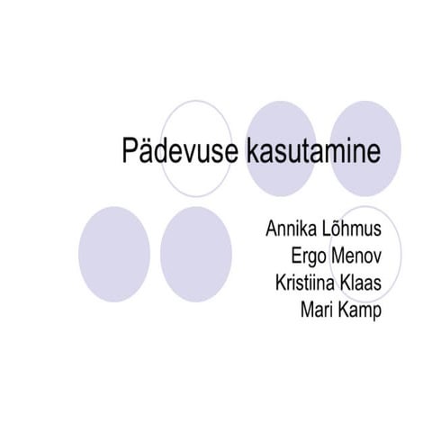Pädevuste rakendamine