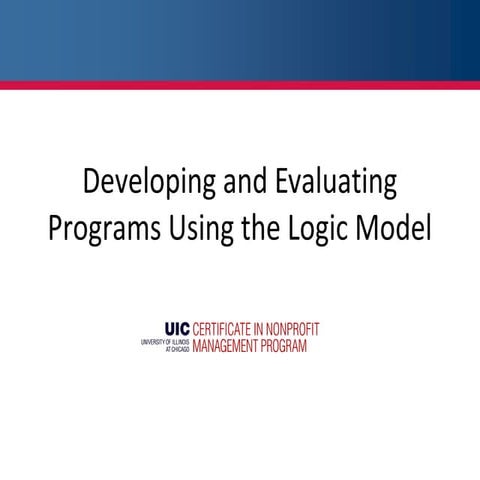 PDE Week 3 Developing and evaluating programs using the logic model | PPT